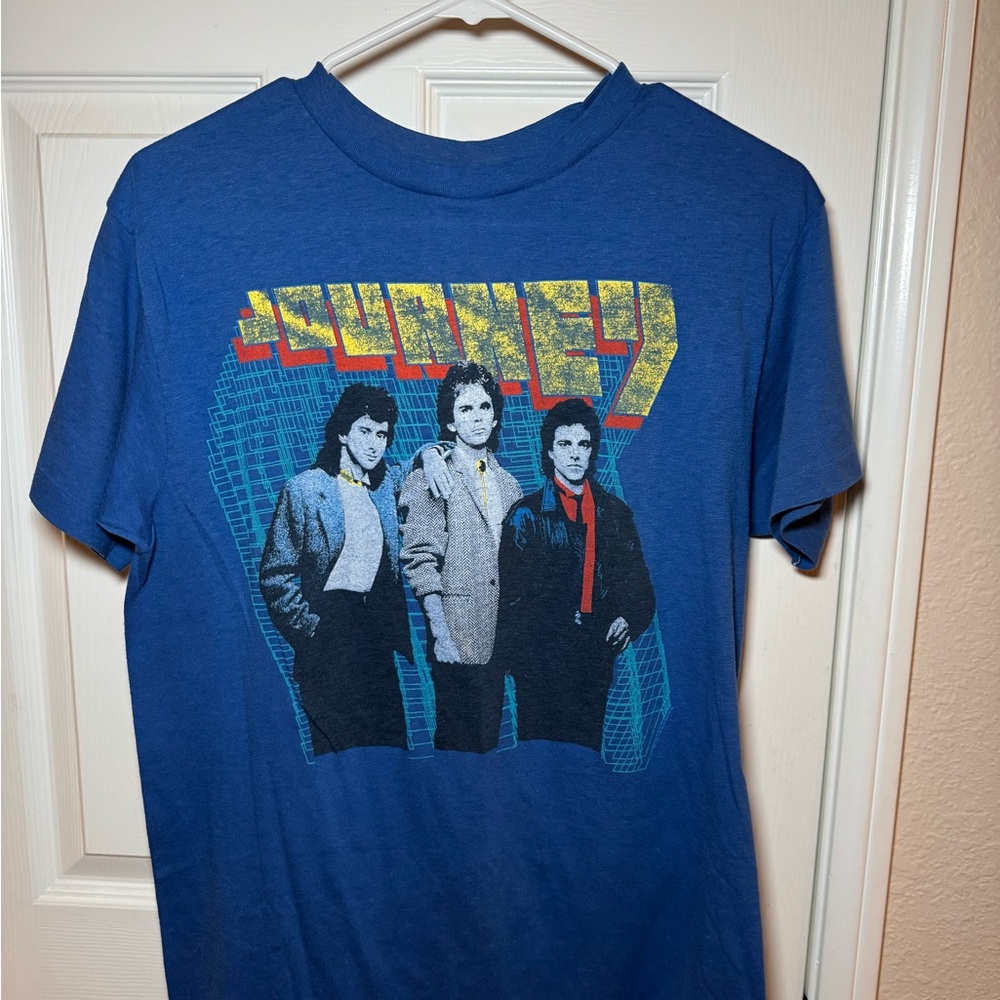 Vintage Journey raised on radio tour shirt in blue